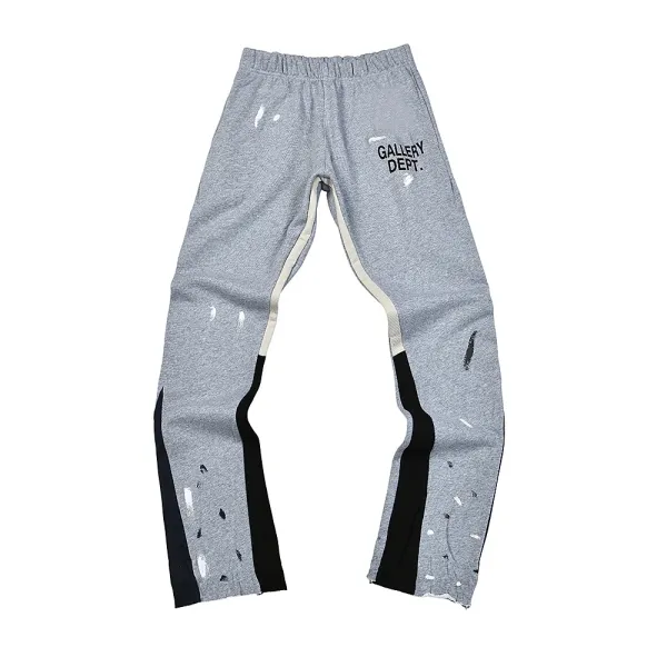 Gallery Dept. Distressed Side-Stripe Sweatpants Gray - 1