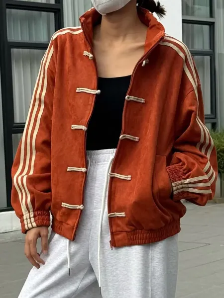 Custom中式盘扣运动风外套 Light Blue Track Jacket - 33