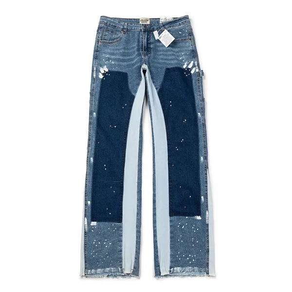 Gallery Dept. Patchwork Paint-Splatter Wide-Leg Jeans - 1