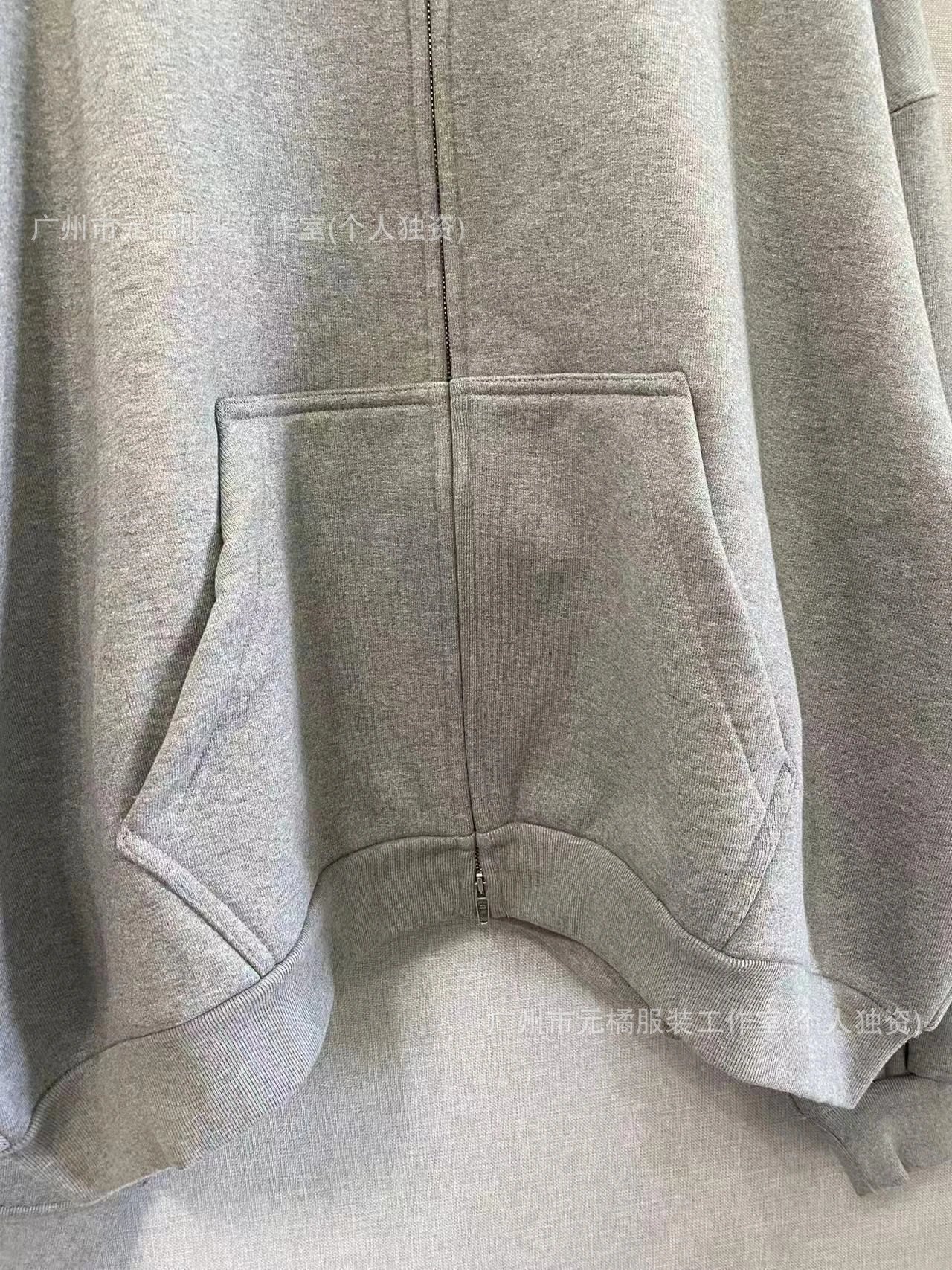 Oversized Zip-Up Hoodie Gray Hoodie - 6