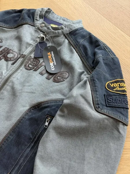 Supreme x Cordura Black Embossed Logo Motorcycle Jacket - 34