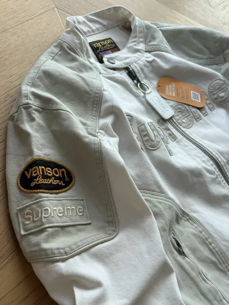 Supreme x Cordura Black Embossed Logo Motorcycle Jacket - 33