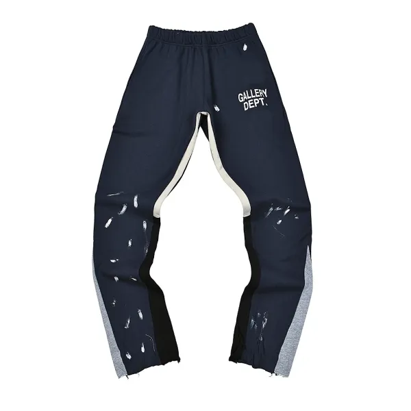 Gallery Dept. Distressed Paint-Splatter Sweatpants Navy - 1