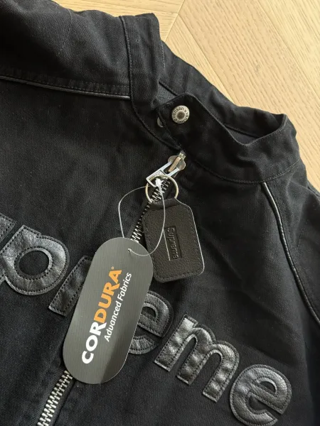 Supreme x Cordura Black Embossed Logo Motorcycle Jacket - 36