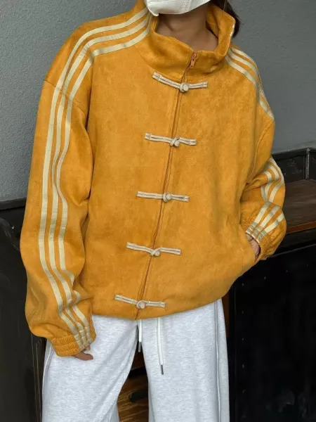 Custom中式盘扣运动风外套 Light Blue Track Jacket - 25