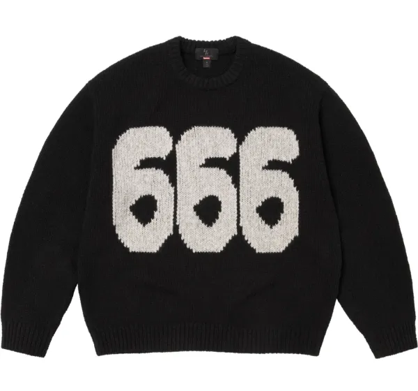 Supreme 666 Knit Sweater Black - 1