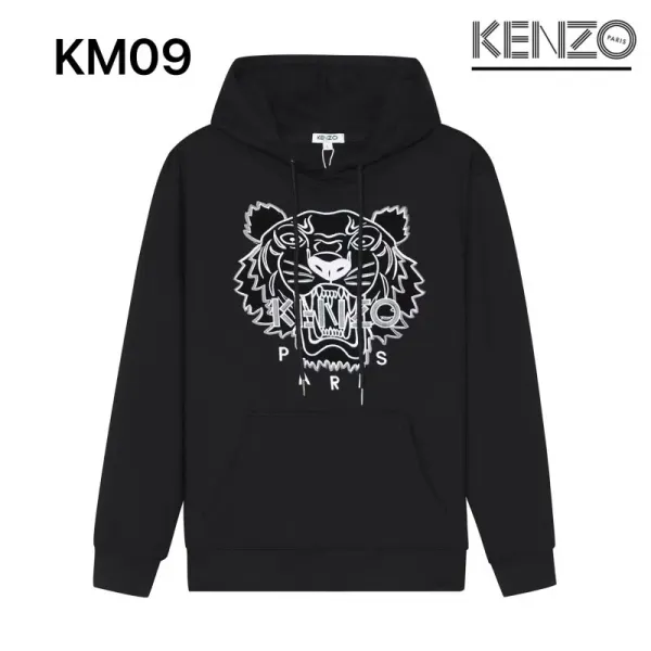 Kenzo Tiger Embroidered Black Hoodie - 1