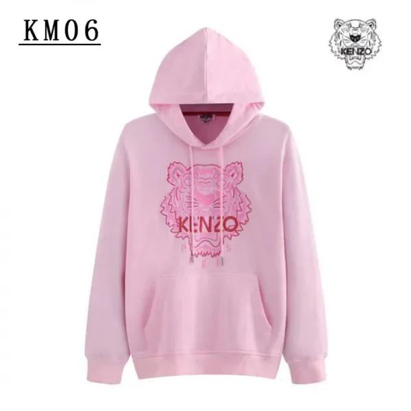 Kenzo Tiger Embroidered Pink Hoodie - 1