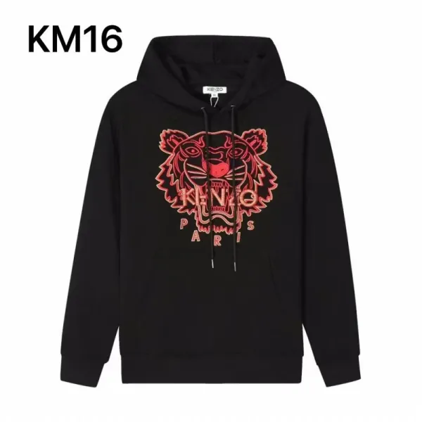 Kenzo Tiger Embroidered Black Hoodie - 1