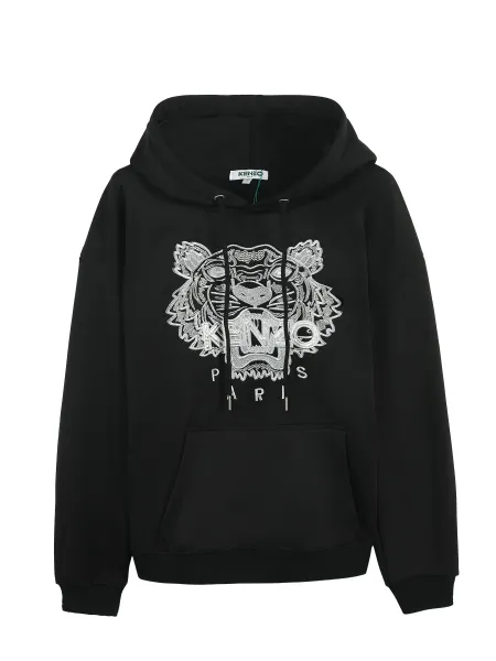 Kenzo Tiger Embroidered Black Hoodie - 5