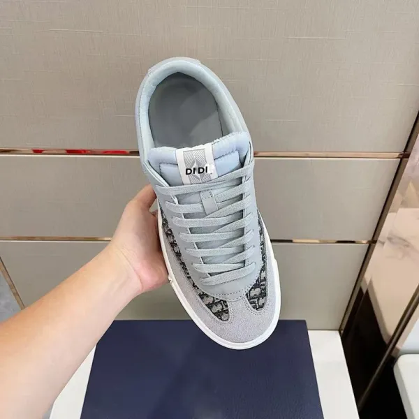 Dior B23 Oblique Gray Suede Sneakers - 8