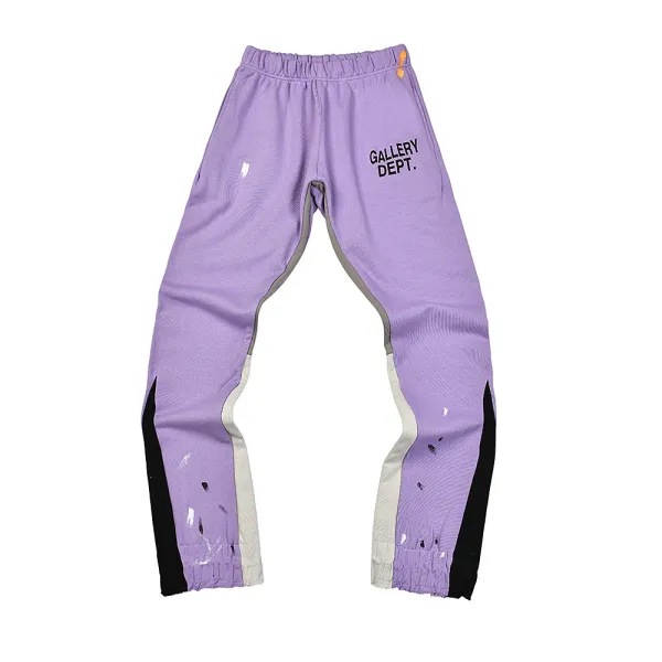 Off-White Gallery Dept. Paint-Splatter Sweatpants Purple - 1