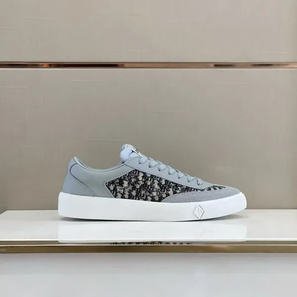 Dior B23 Oblique Gray Suede Sneakers - 10