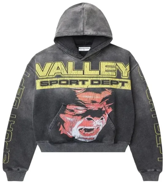 Valley Sport Dept Distressed Graphic Hoodie Gray - 1