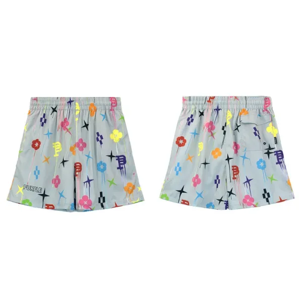 Purple x Dior Men's Multicolor Graffiti Print Swim Shorts - 1