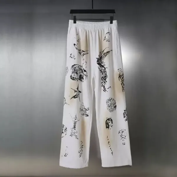 Off-White x Virgil Abloh Art Print Wide-Leg Sweatpants White - 1