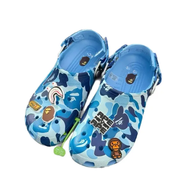 Crocs x A Bathing Ape Classic Clog Camo Green Multicolor Sandals - 4