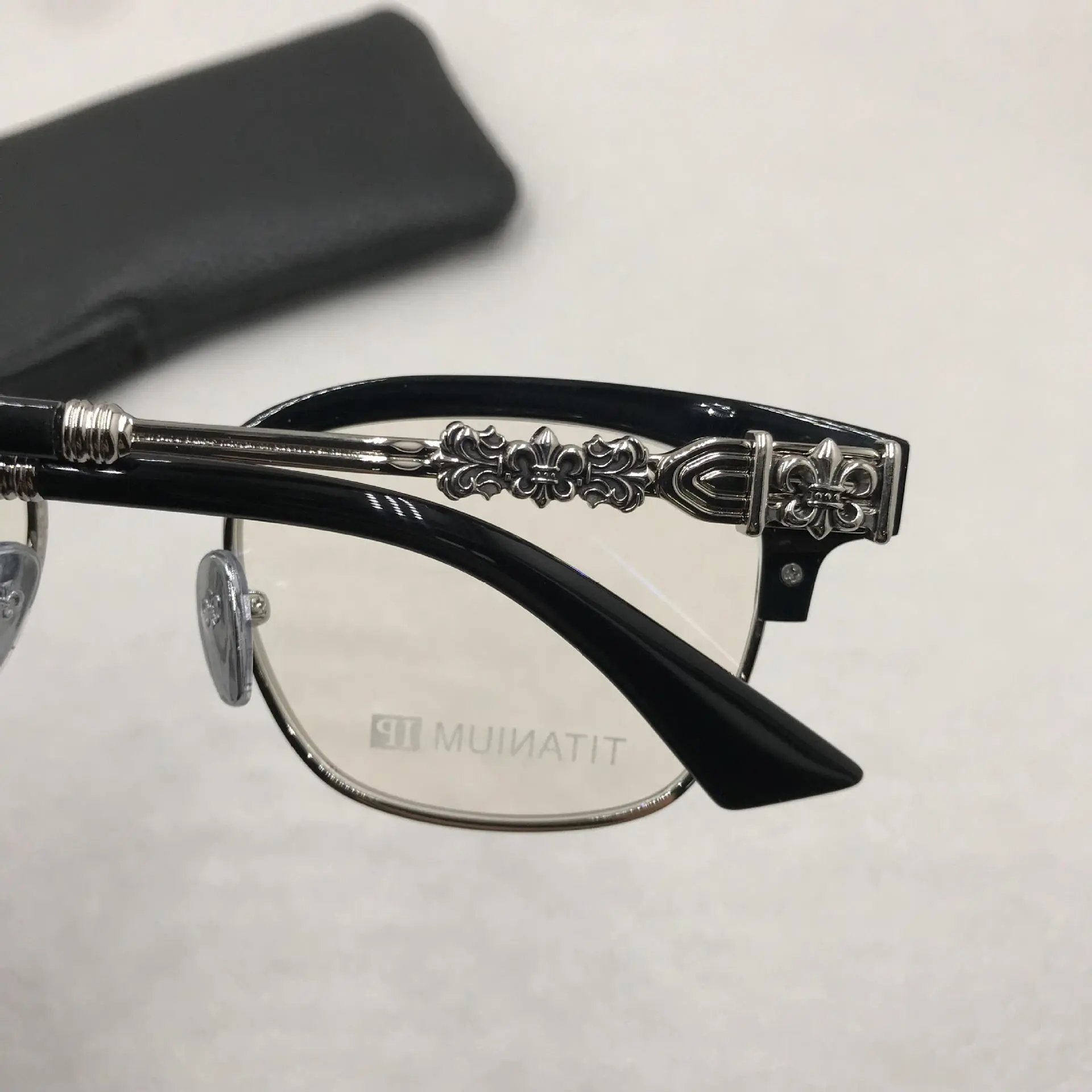 Chrome Hearts Optical Glasses Black Blue Titanium Frame Eyewear - 14
