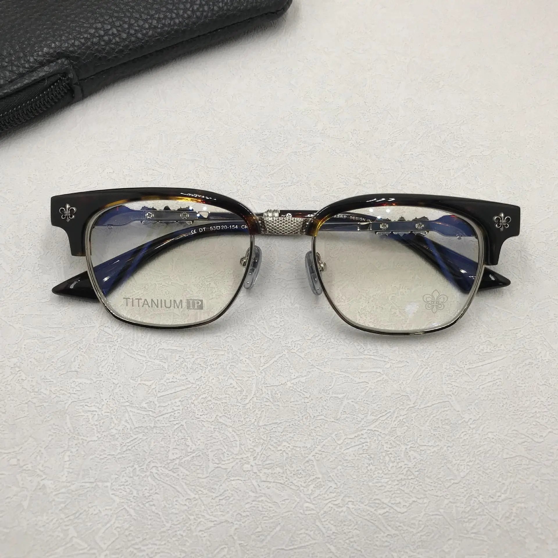 Chrome Hearts Optical Glasses Black Blue Titanium Frame Eyewear - 17
