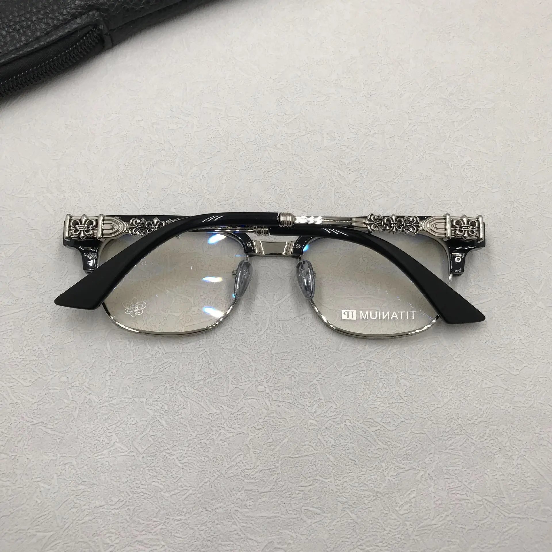 Chrome Hearts Optical Glasses Black Blue Titanium Frame Eyewear - 13