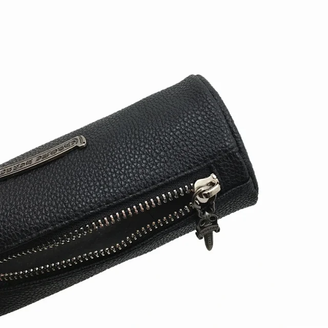 Chrome Hearts Eyewear Black Leather Zip Eyeglass Case product detail image 7