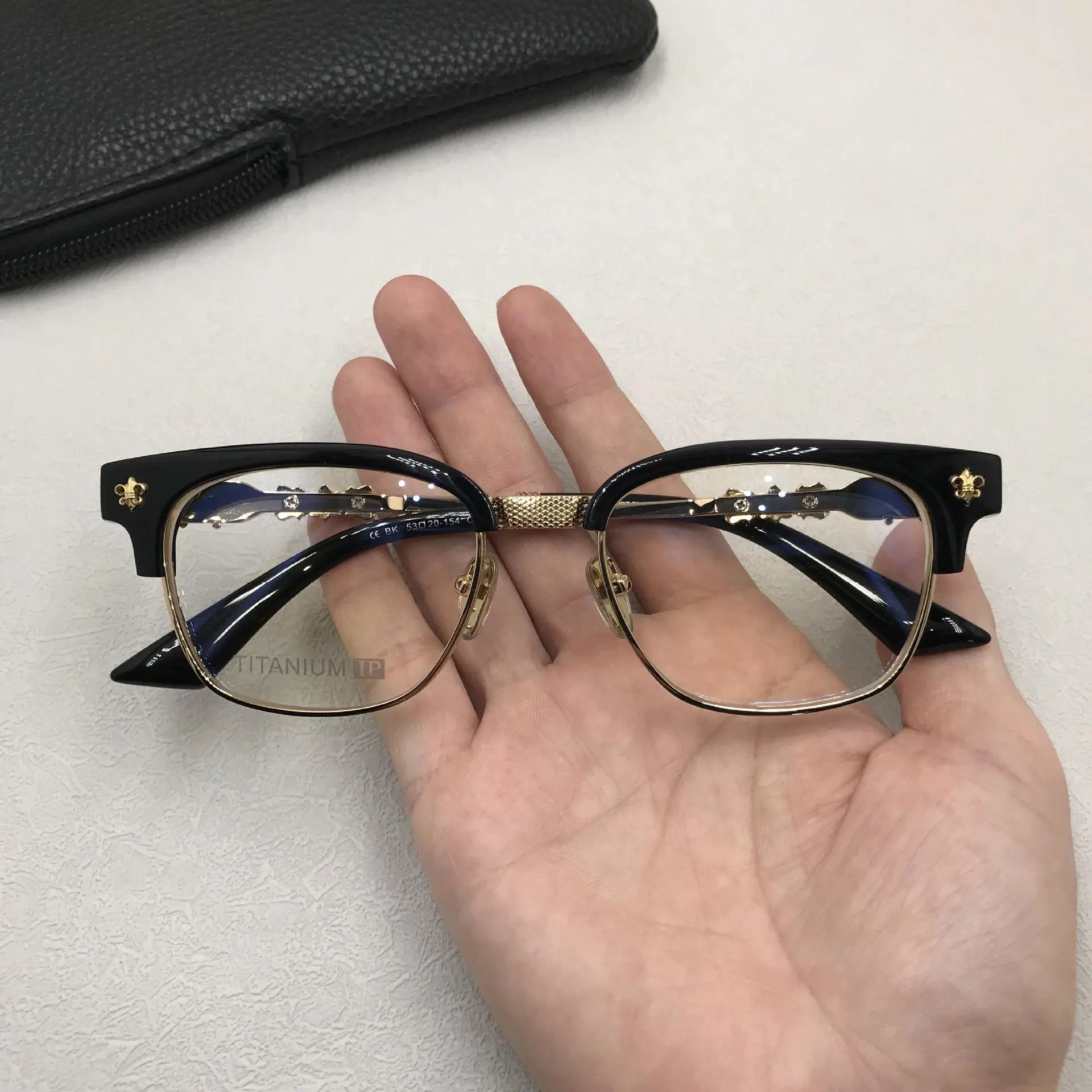 Chrome Hearts Optical Glasses Black Blue Titanium Frame Eyewear - 10