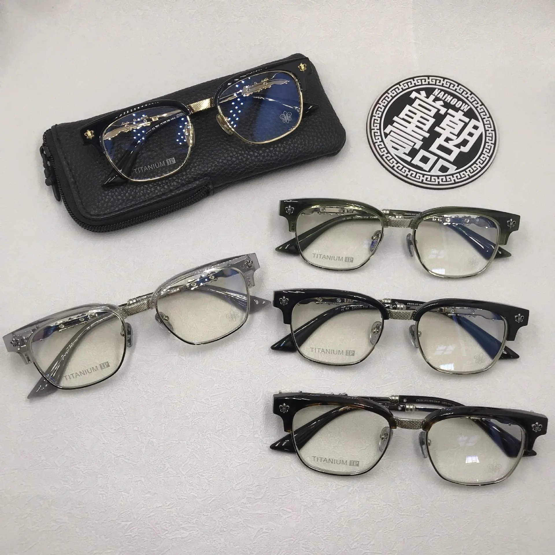 Chrome Hearts Optical Glasses Black Blue Titanium Frame Eyewear - 26
