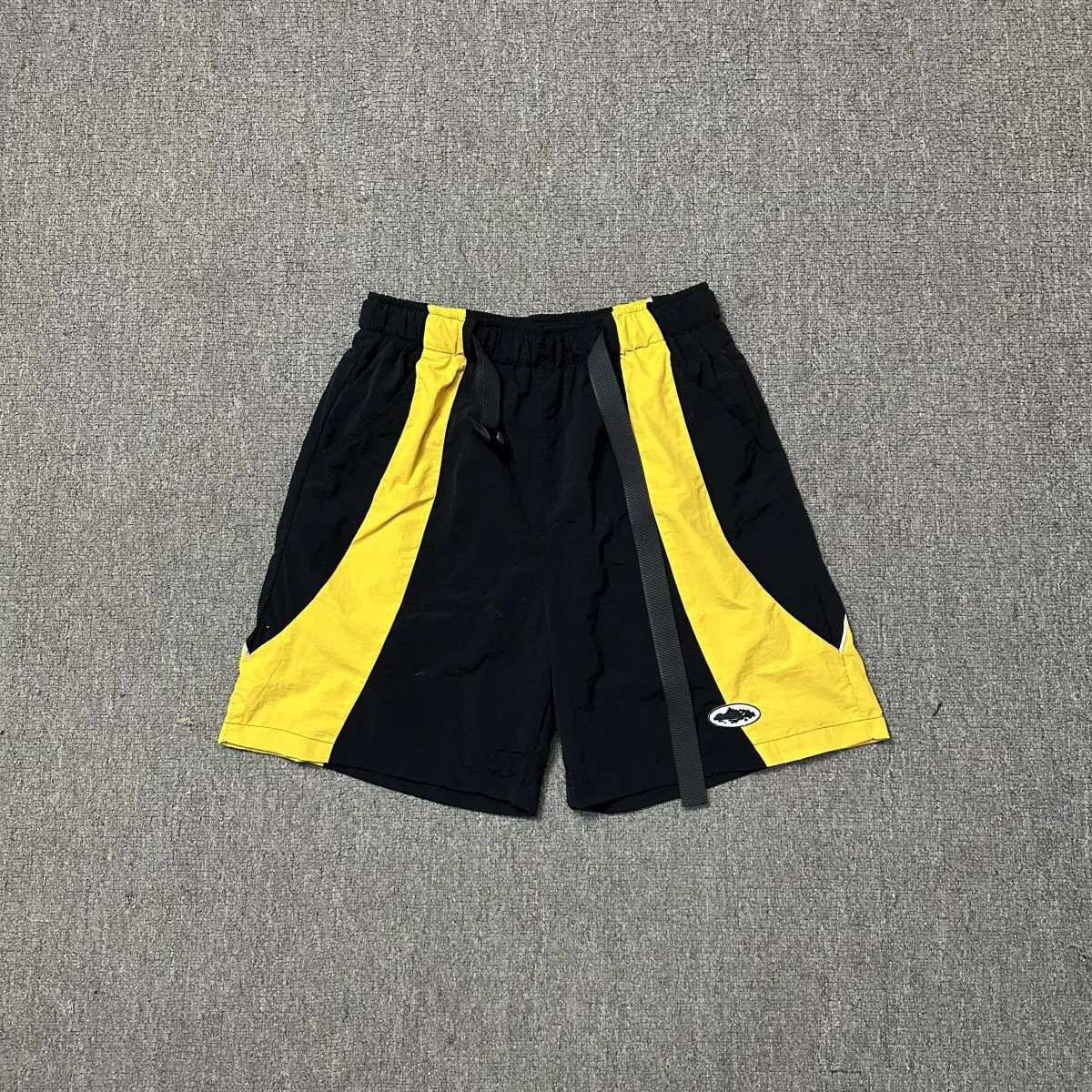Design Color-Block Drawstring Shorts Yellow - 19