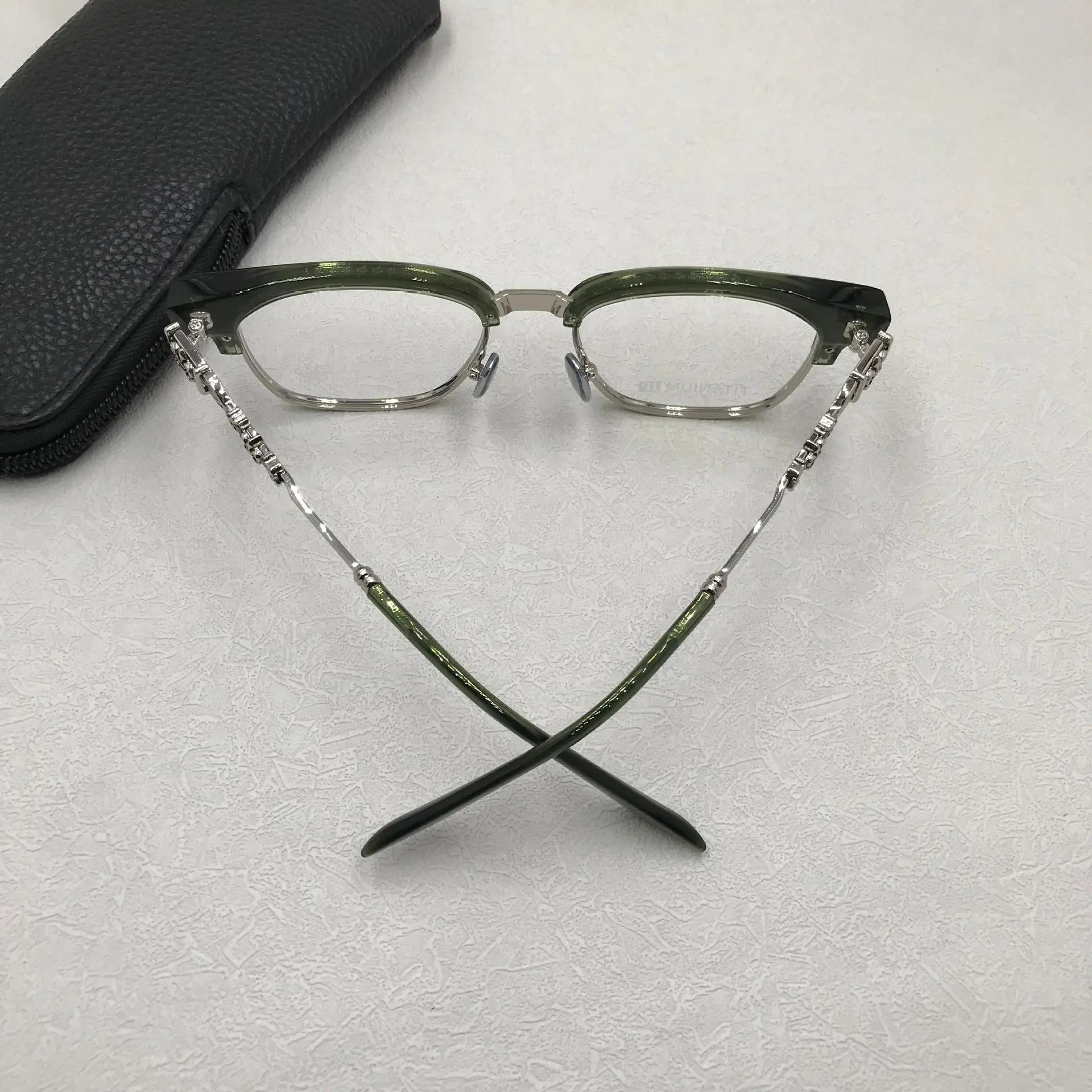 Chrome Hearts Optical Glasses Black Blue Titanium Frame Eyewear - 22