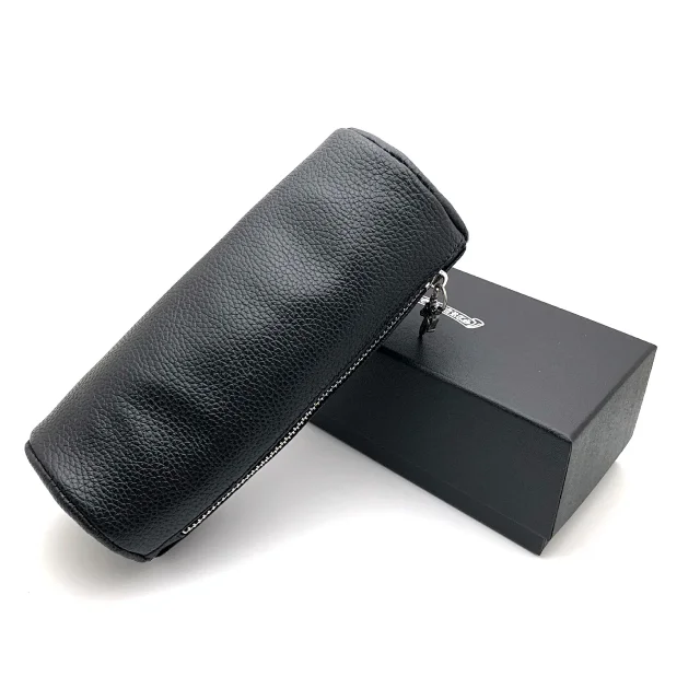 Chrome Hearts Eyewear Black Leather Zip Eyeglass Case product detail image 3