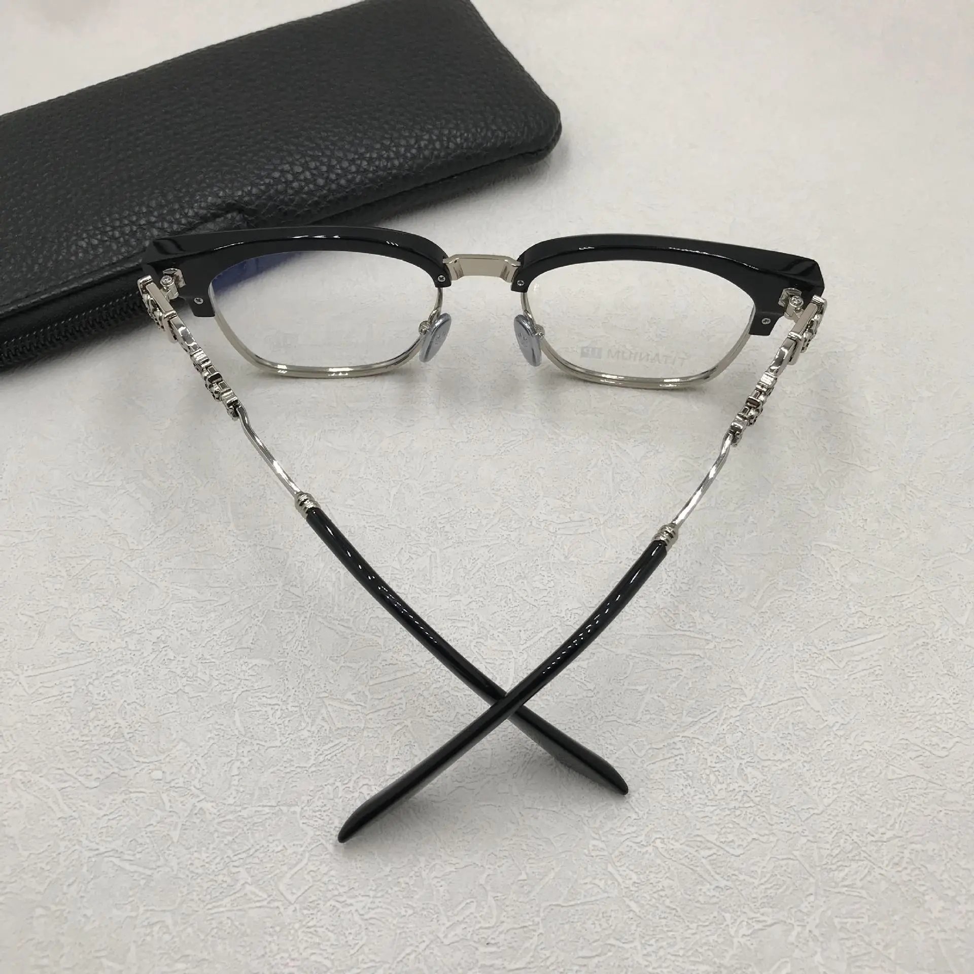 Chrome Hearts Optical Glasses Black Blue Titanium Frame Eyewear - 15