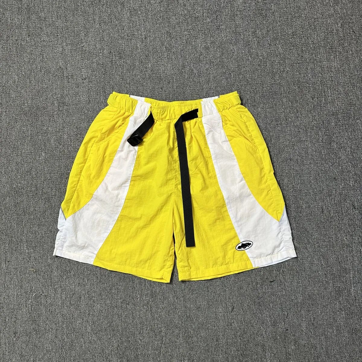 Design Color-Block Drawstring Shorts Yellow - 17