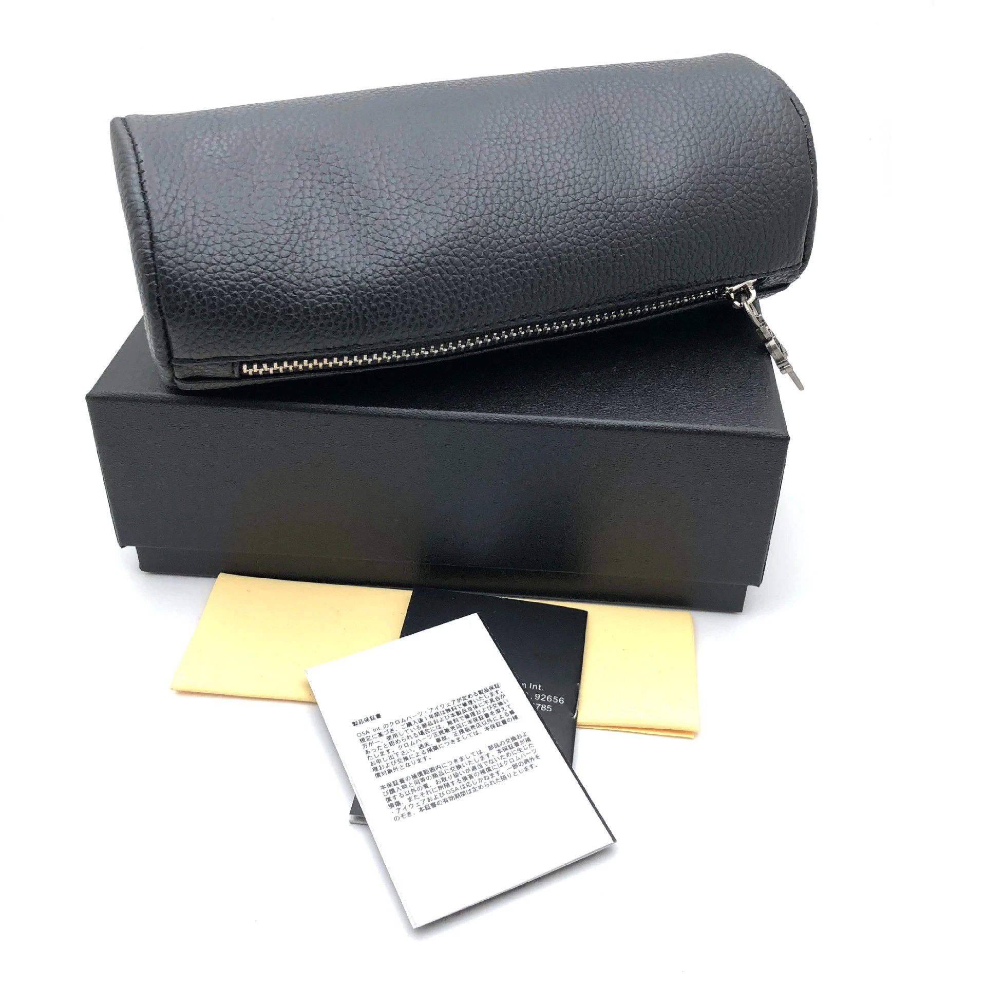 Chrome Hearts Black Leather Eyewear Case with Logo - 11
