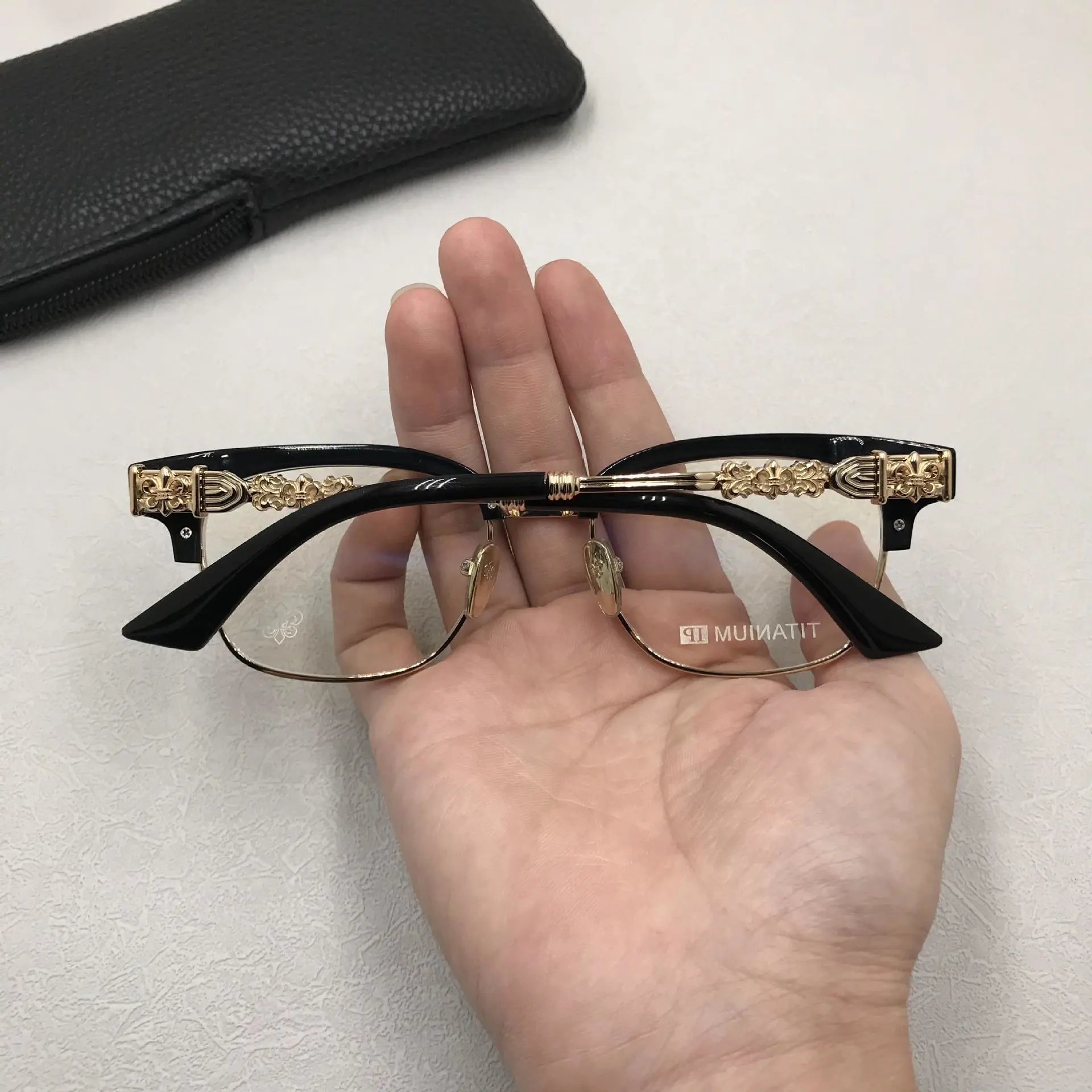 Chrome Hearts Optical Glasses Black Blue Titanium Frame Eyewear - 11