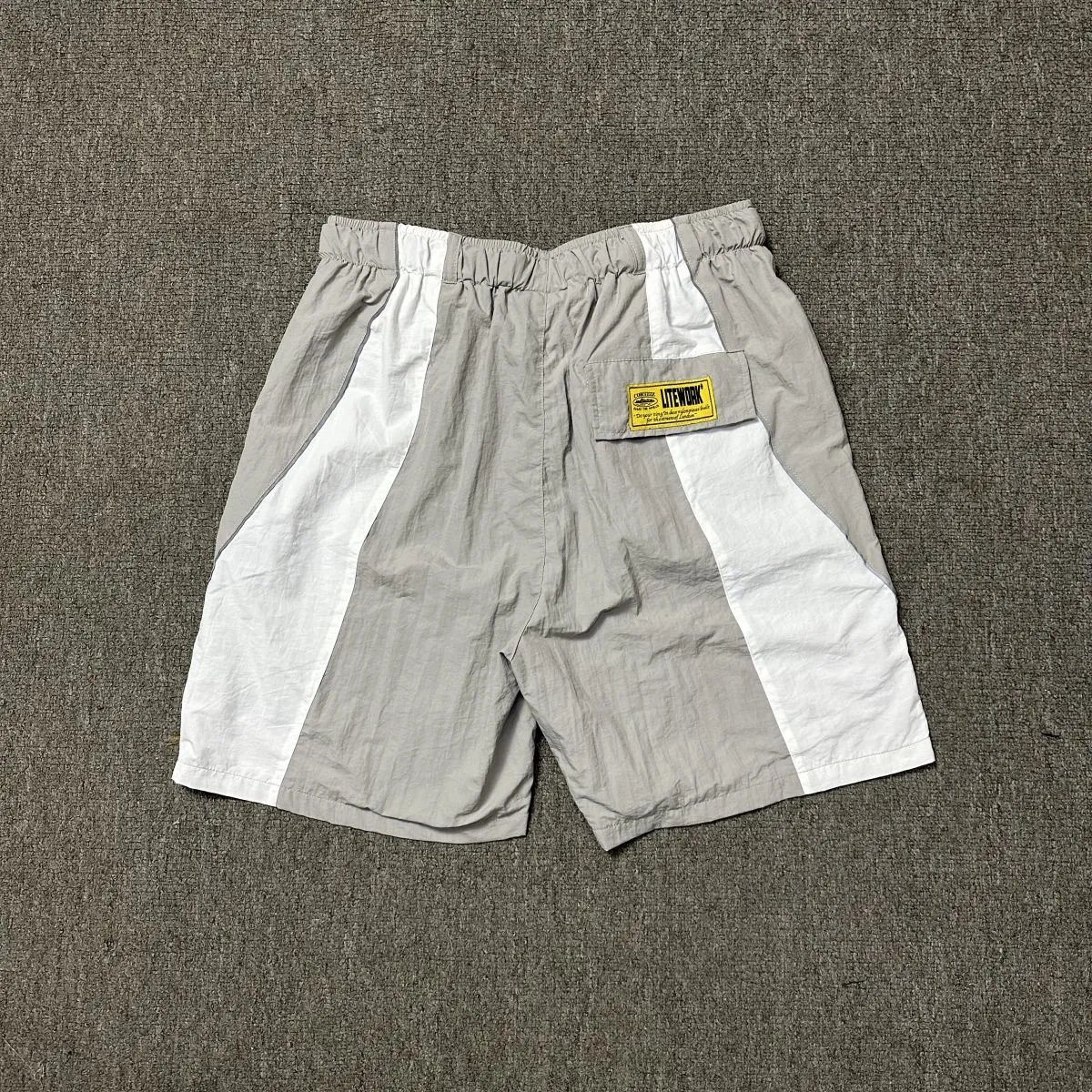 Design Color-Block Drawstring Shorts Yellow - 3