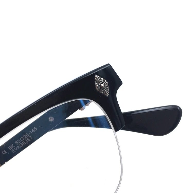 Chrome Hearts Black Half-Rim Eyeglasses