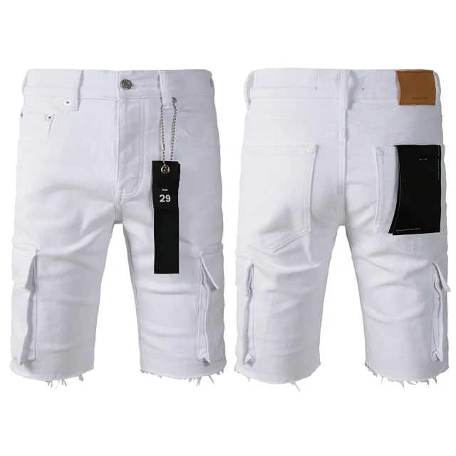 Unbranded Shorts Denim knee-length with distressed and paint-splatter details product detail image 2