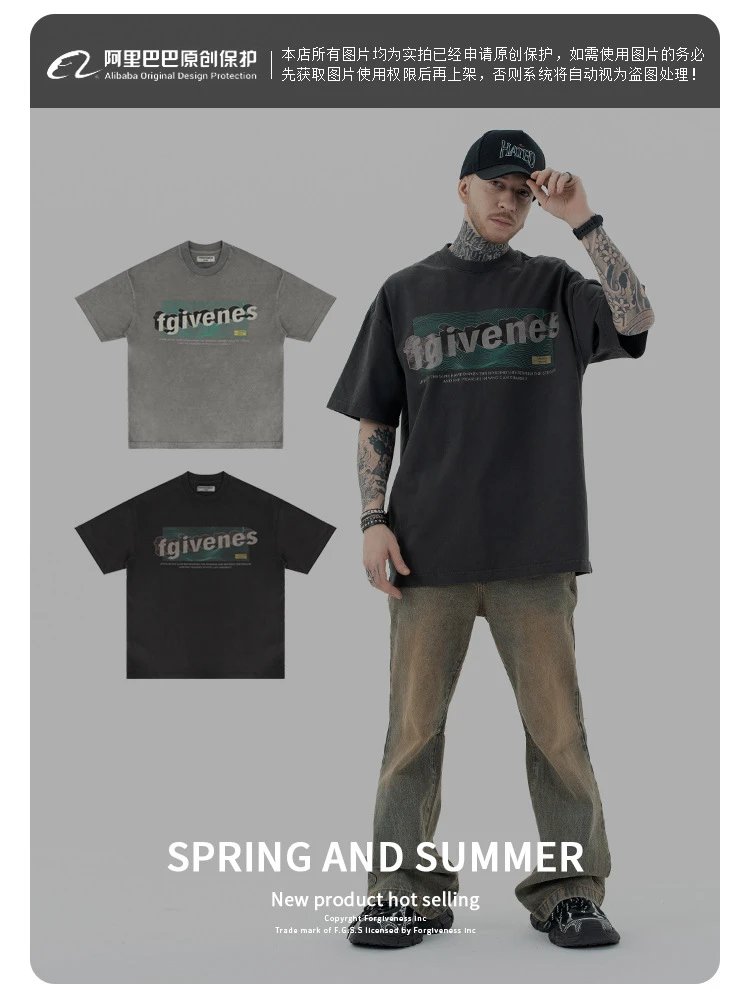 Givenchy Black Washed Logo T-Shirt Unisex Summer Tee