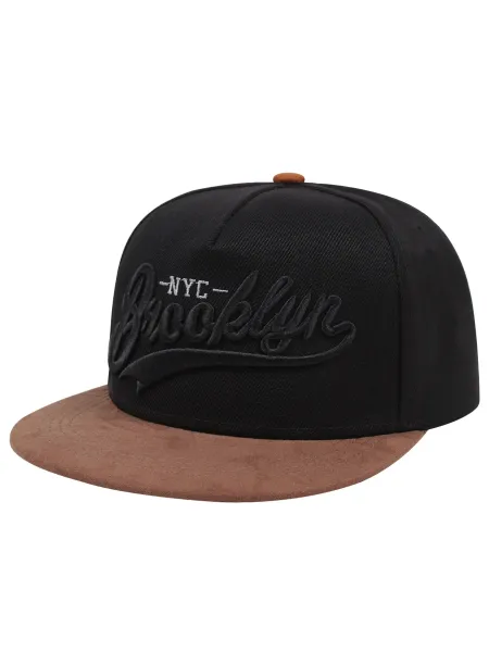Brooklyn Barber Shop Snapback Cap Black and Mustard Yellow Baseball Cap - 23