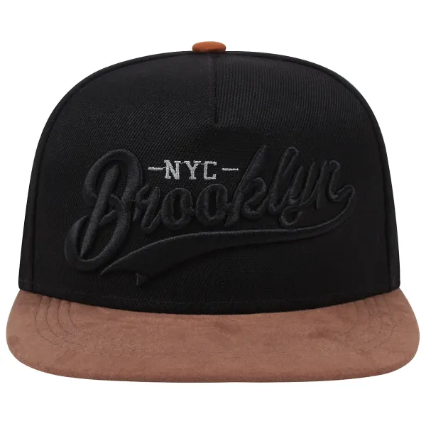 Brooklyn Barber Shop Snapback Cap Black and Mustard Yellow Baseball Cap - 24