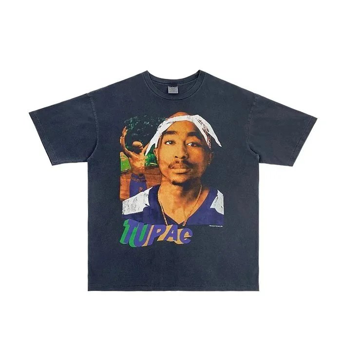 Retro black 2Pac white bandana