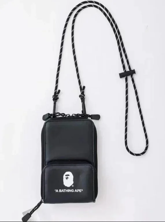 A Bathing Ape Crossbody Bags Black adjustable-cord pouch product detail image 2
