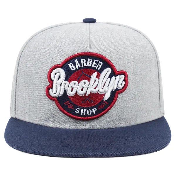 Brooklyn Barber Shop Snapback Cap Black and Mustard Yellow Baseball Cap - 19