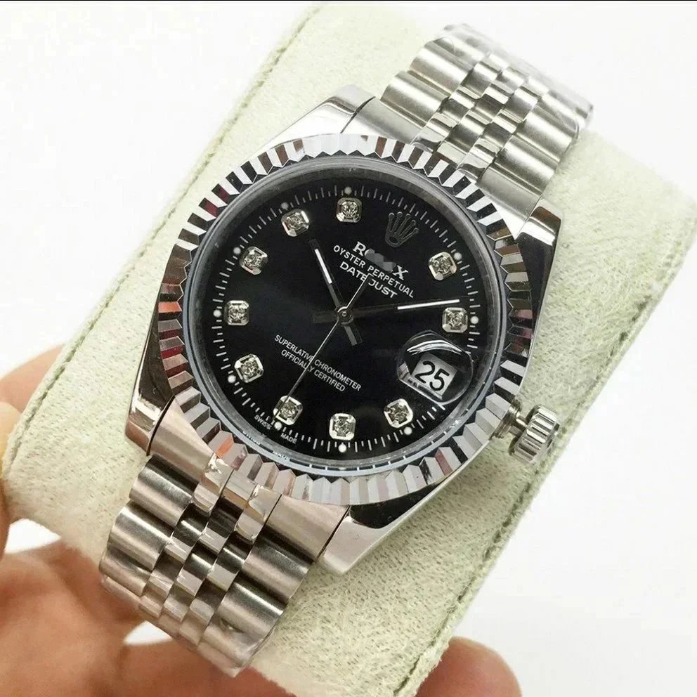 White Bracelet Black Dial