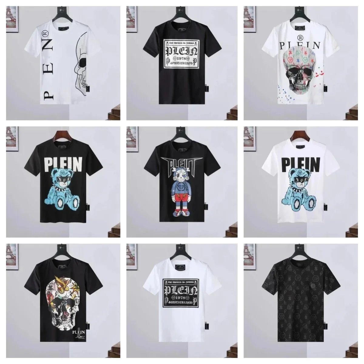 Philipp Plein Skull & Bear Graphic T-Shirts - 003321