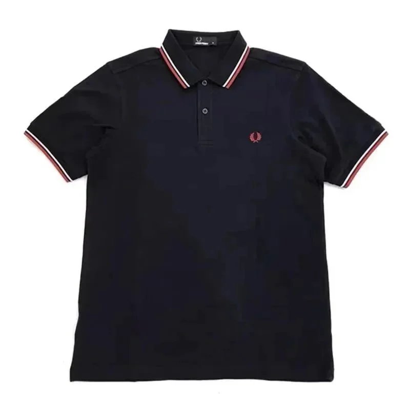 Black with red and white edges