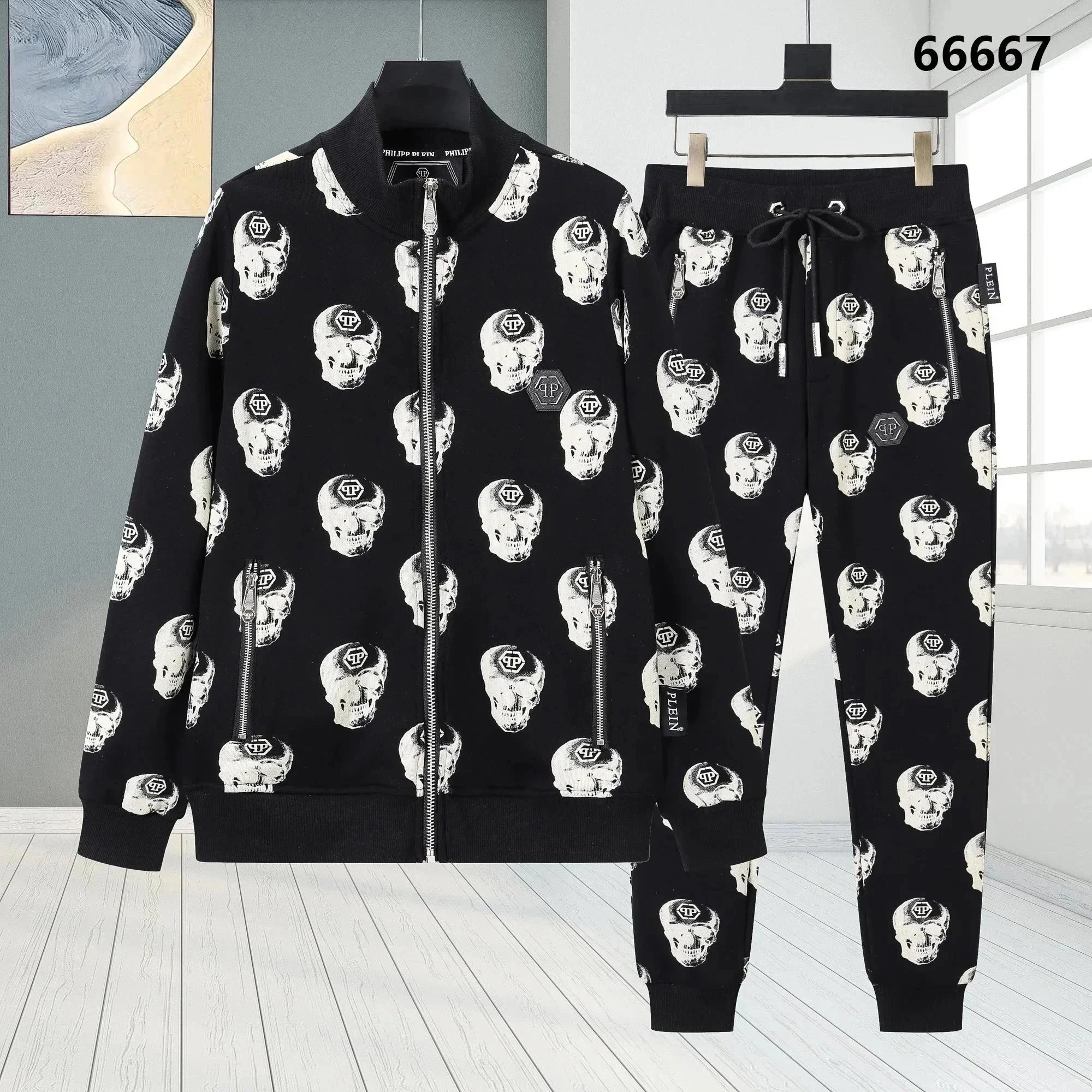 Philipp Plein Tracksuits Skull Print Zip Tracksuit image 7