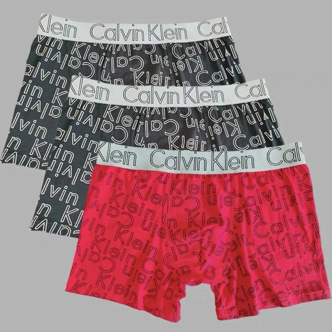 Calvin Klein Underwear Men's Logo-Print Boxer Briefs, 3-Pack — Gift box set [Black Black Red]