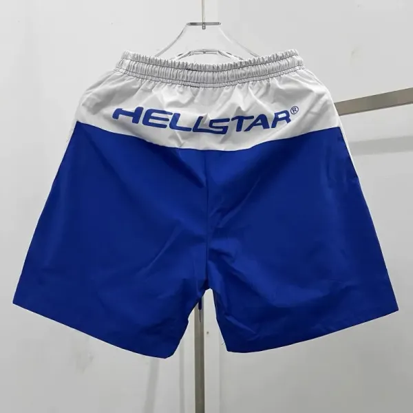 Hellstar Logo Side-Stripe Shorts Blue / White - 17