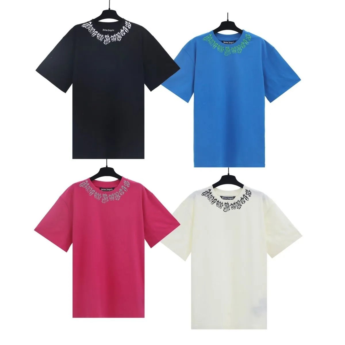 Palm Angels Gothic Embroidery T-Shirt - 003343